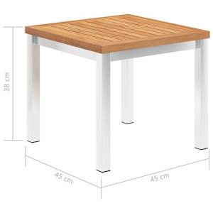 Zahradní odkládací stolek 45x45x38 cm masivní teak a nerez ocel - obrázek 5