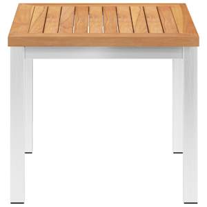 vidaXL Sidebord til hage 45x45x38 cm heltre teak og rustfritt st&aring;l