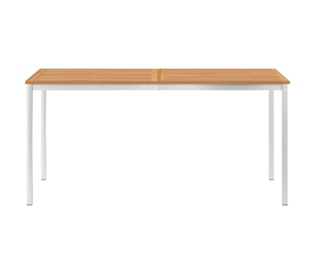 vidaXL ガーデンダイニングテーブル 160x80x75cm チーク無垢材＆ステンレススチール製