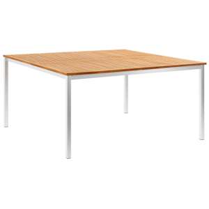 Zahradní jídelní stůl 150x150x75cm masivní teak a nerezová ocel - obrázek 1