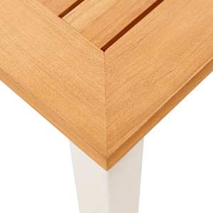 Zahradní jídelní stůl 150x150x75cm masivní teak a nerezová ocel - obrázek 4