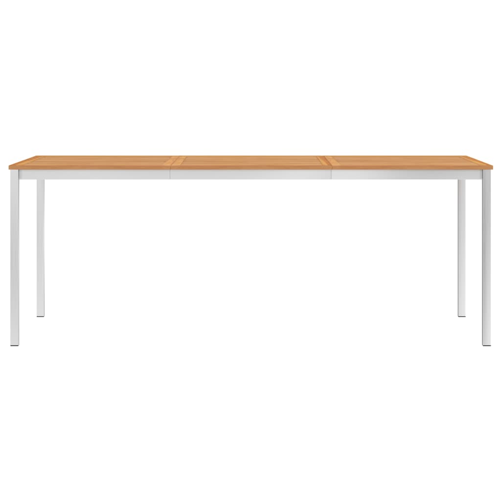 vidaXL ガーデンダイニングテーブル 200x100x75cm チーク無垢材＆ステンレススチール