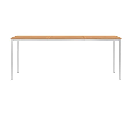 vidaXL Tavolo da Pranzo Giardino 200x100x75 cm in Teak e Acciaio Inox