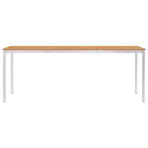 vidaXL Spisebord til hage 200x100x75cm heltre teak og rustfritt st&aring;l