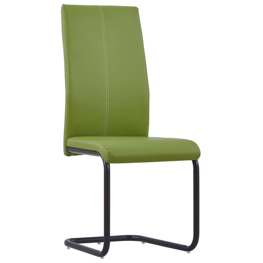 vidaXL Gembinės valgomojo kėdės, 6 vnt., žalios, dirbtinė oda