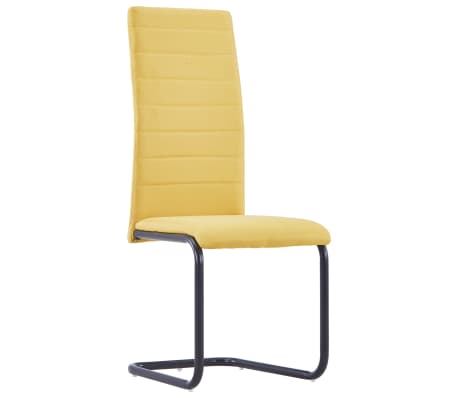 vidaXL Gembinės valgomojo kėdės, 6 vnt., geltonos, audinys