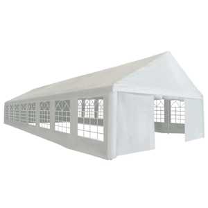 vidaXL Pidutelgid Valge 1600 x 600 x 370 cm Pol&uuml;et&uuml;leen ja metall