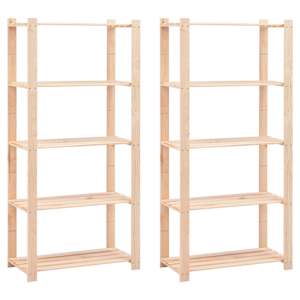 vidaXL 5-korruselised hoiuriiulid 2 tk, 80 x 38 x 170 cm, 250 kg