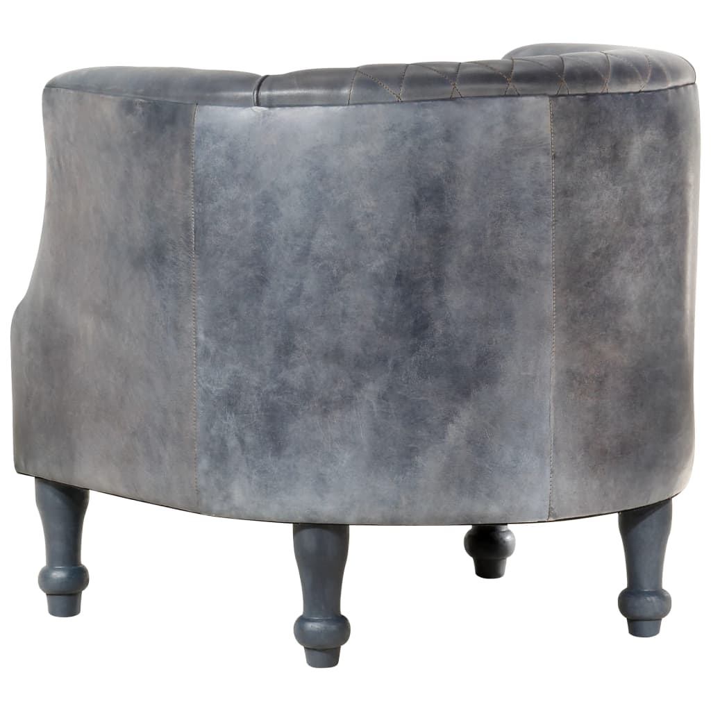 Fauteuil Tube Gris 62x58x65 Cm Cuir Véritable VidaXL 15 width=274
