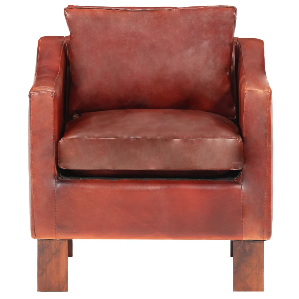 vidaXL Fauteuil Marron foncé Cuir véritable