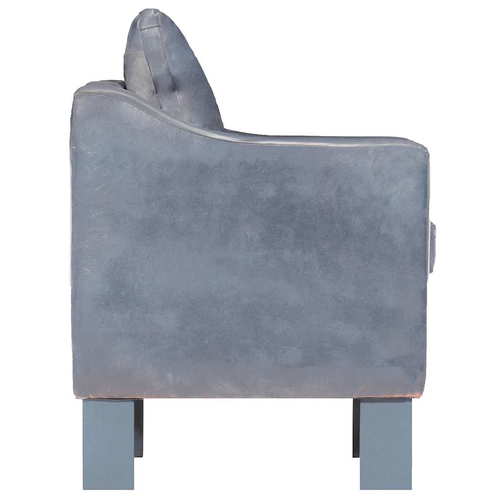 Fauteuil Gris Cuir Véritable VidaXL 14 width=274
