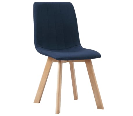 vidaXL Dining Chairs 2 pcs Blue Fabric