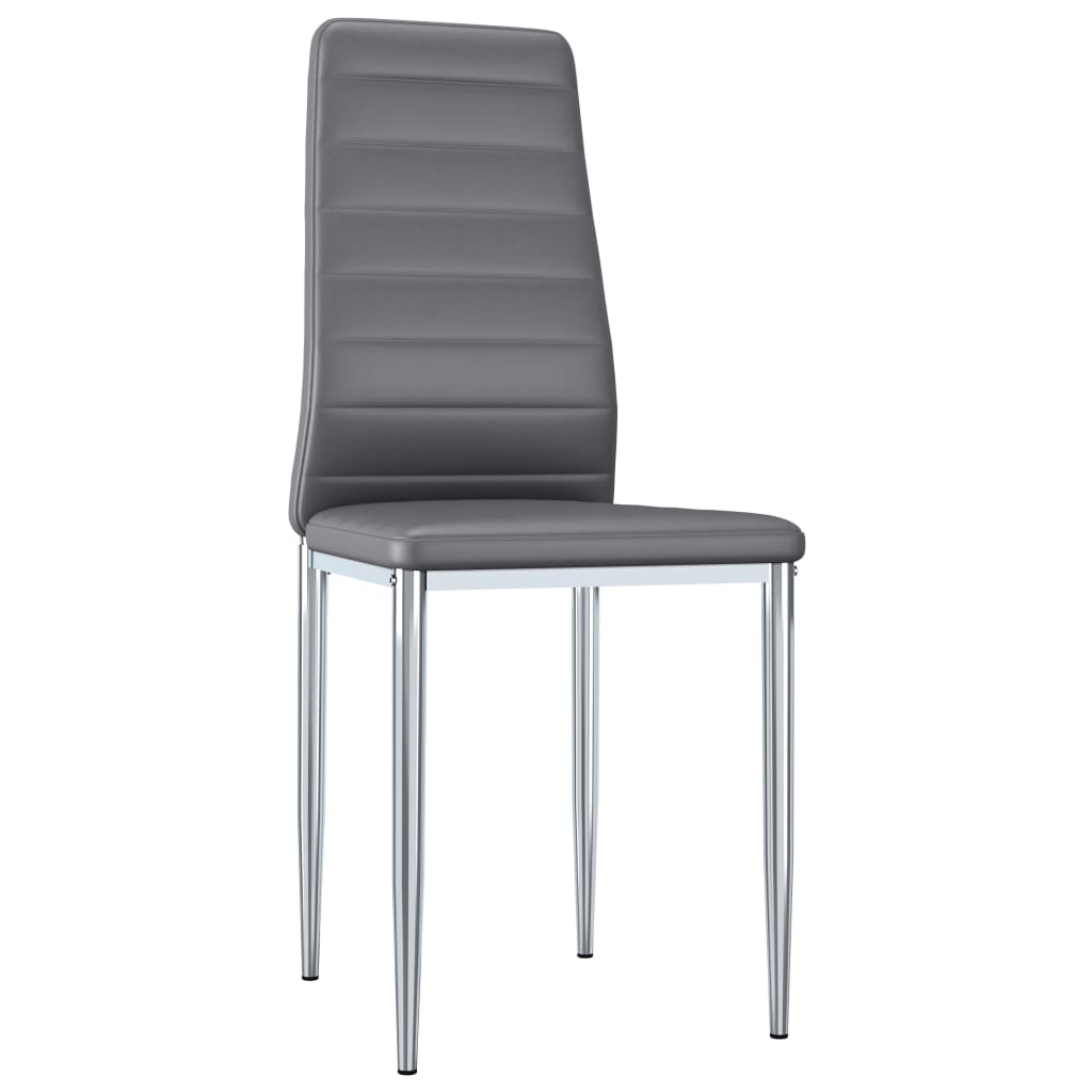 vidaXL Dining Chairs 4 pcs Grey Faux Leather