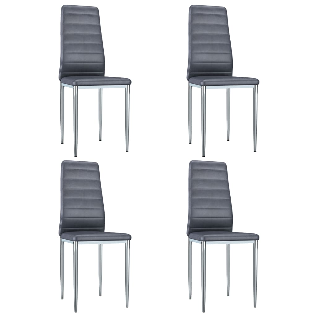 

vidaXL Dining Chairs 4 pcs Gray Faux Suede Leather