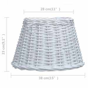 Stínidlo na lampu proutěné 38 x 23 cm bílé - obrázek 5