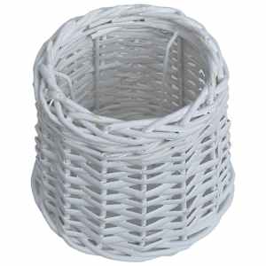 vidaXL Καπέλο Φωτιστικού Λευκό 25 x 17 εκ. από Wicker