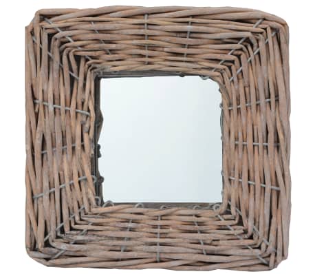 vidaXL ミラー 3点 15x15cm 籐製