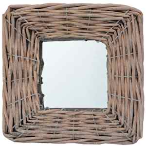 vidaXL ミラー 3点 15x15cm 籐製
