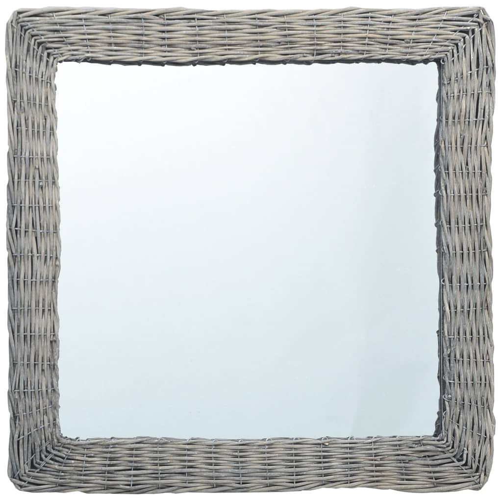 vidaXL Oglindă, 50 x 50 cm, răchită vidaXL