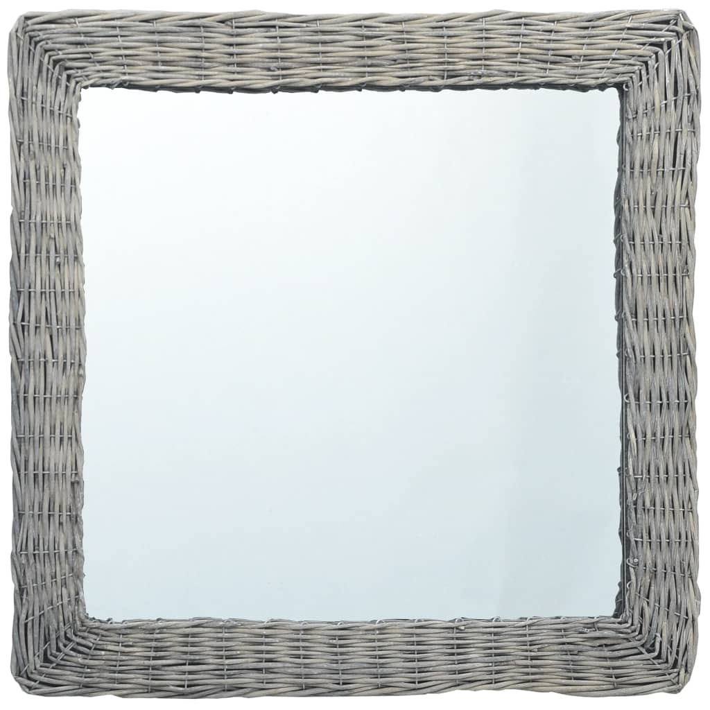 vidaXL Oglindă, 60 x 60 cm, răchită vidaXL