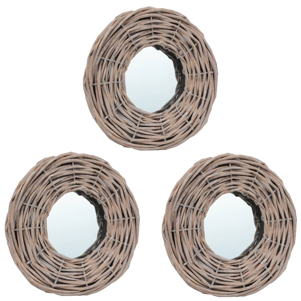 

vidaXL Mirrors 3 pcs 5.9" Wicker