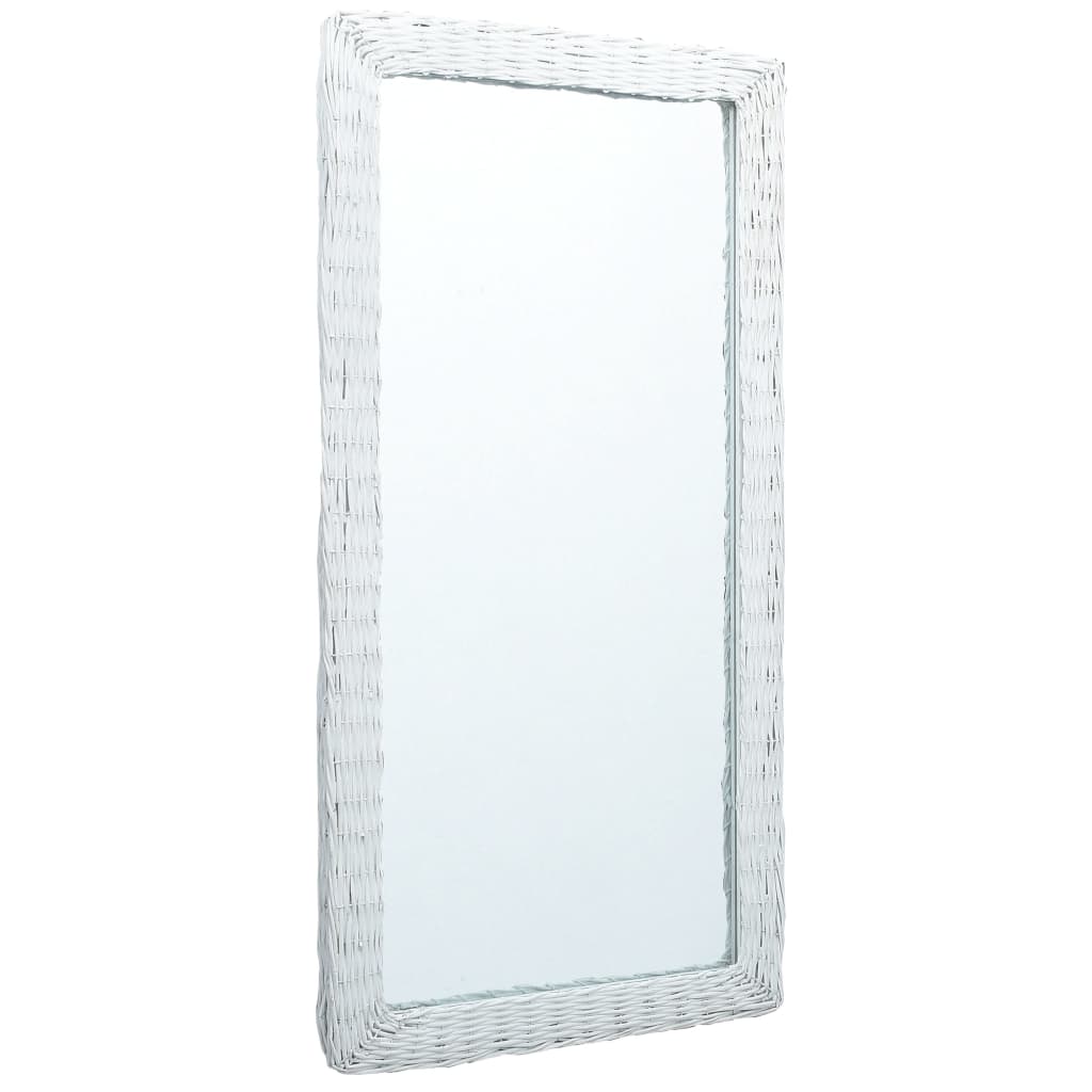 vidaXL Spegel vit 120x60 cm korgmaterial