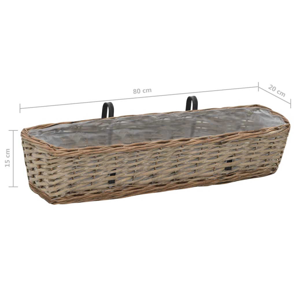 Jardinières De Balcon 2 Pcs Osier Avec Doublure De PE 80 Cm VidaXL 17 width=274