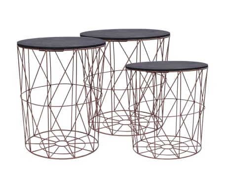vidaXL Table basse 3 pcs Cuivre