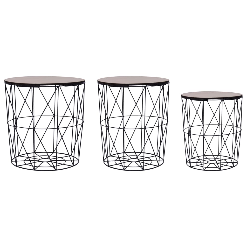 

vidaXL Coffee Table 3 pcs Black