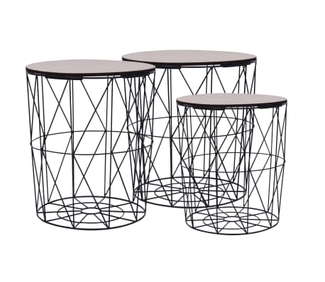 vidaXL Salontafels 3 st zwart