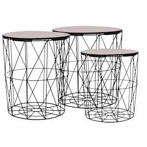 vidaXL Salontafels 3 st zwart