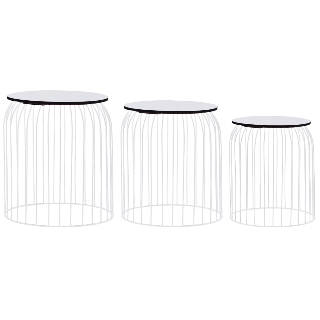 vidaXL Tables basses 3 pcs Blanc