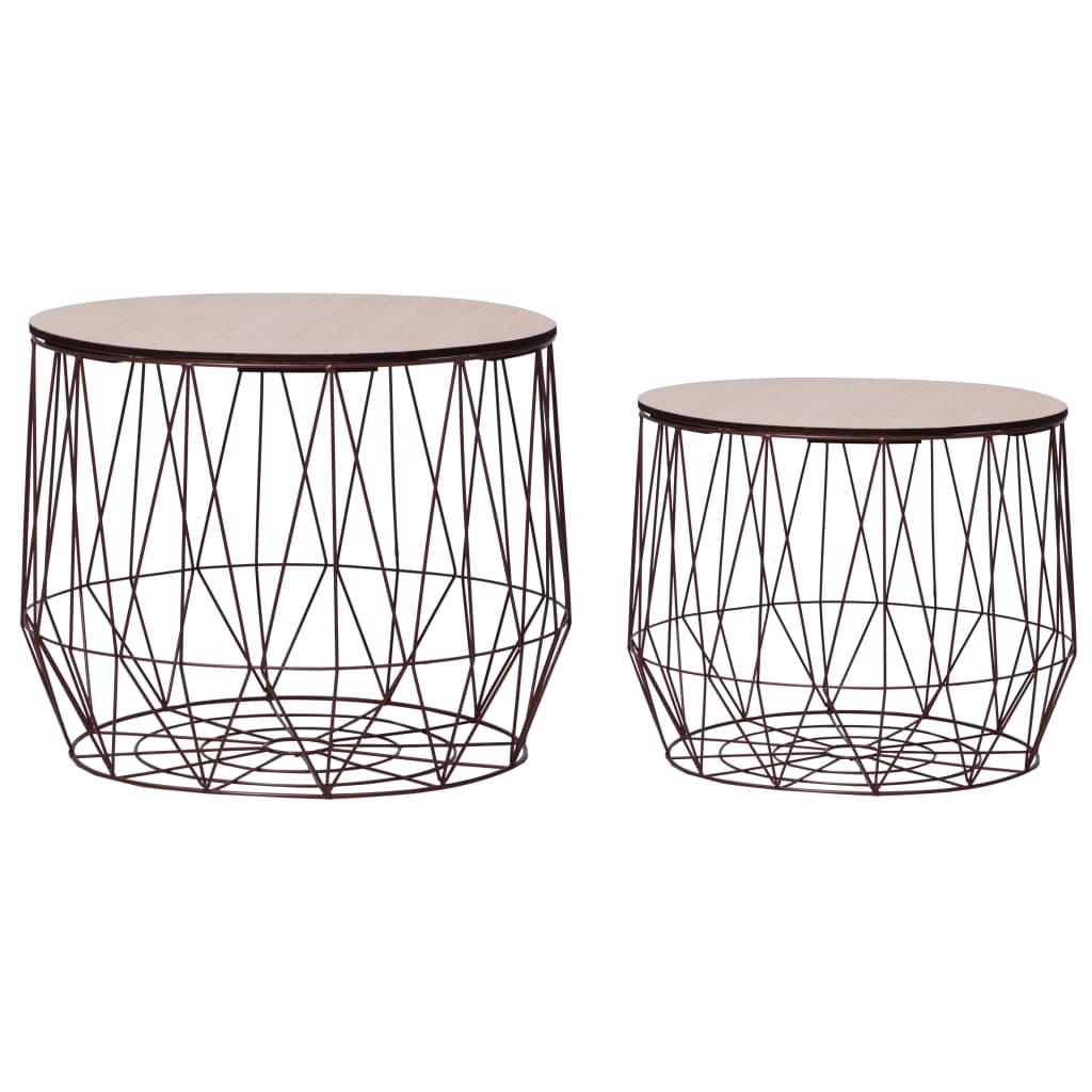 

vidaXL Coffee Table 2 pcs Copper