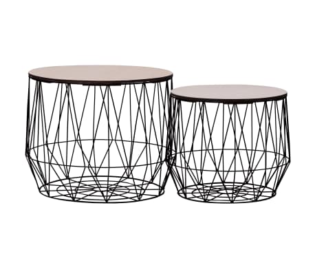 vidaXL Tables basses 2 pcs noir