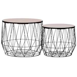 vidaXL Tables basses 2 pcs noir