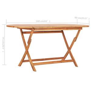 Skládací zahradní stůl 160 x 80 x 75 cm masivní teakové dřevo - obrázek 6