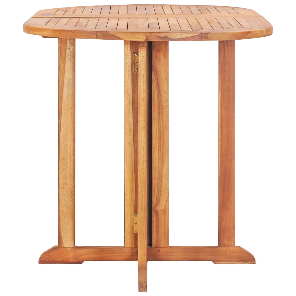 Tömör tíkfa lehajtható lapú kerti asztal 120 x 70 x 75 cm 