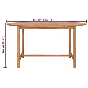 Zahradní stůl 150 x 76 cm masivní teakové dřevo - obrázek 7