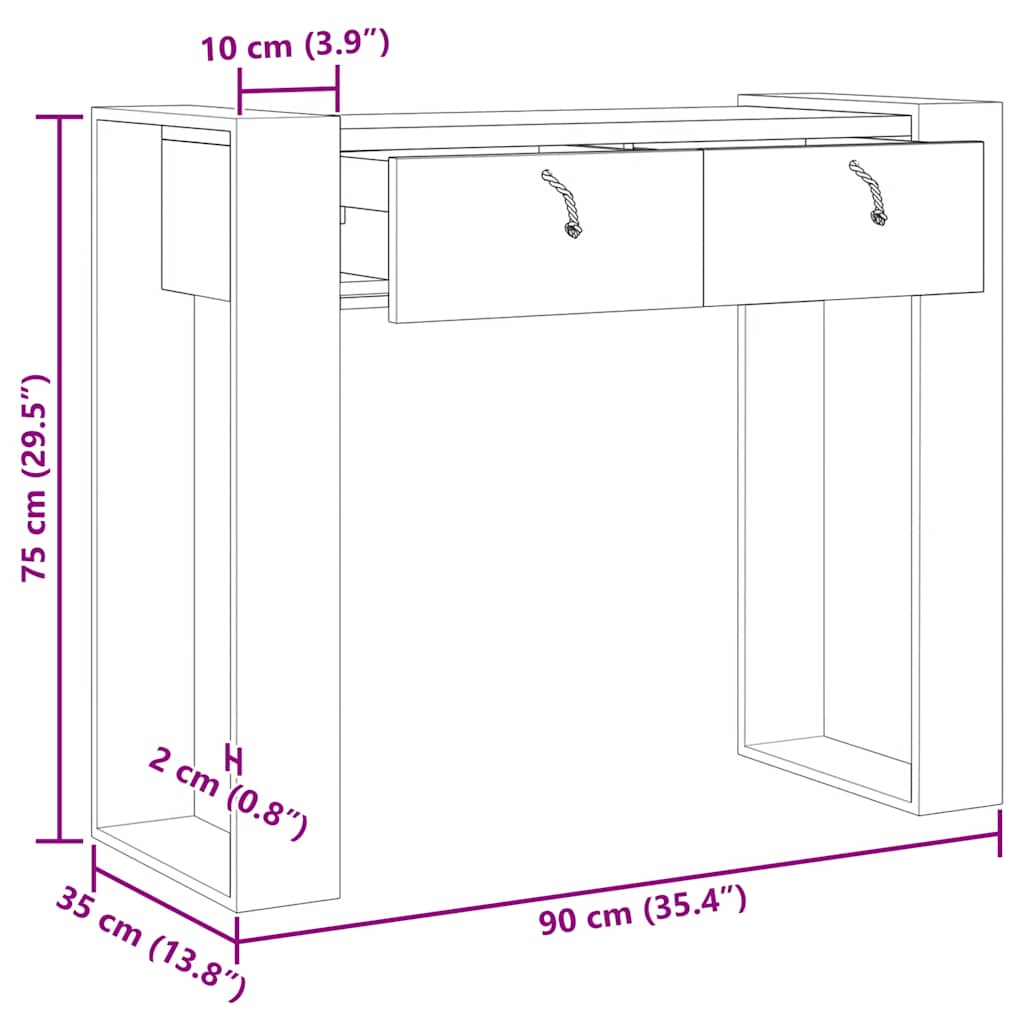 konsoles galdiņš, 90x35x75 cm, masīvs tīkkoks