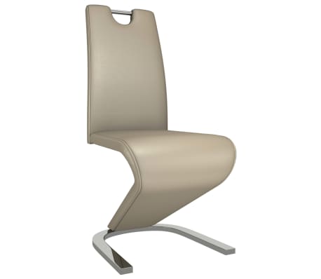 vidaXL Valgomojo kėdės, 4 vnt., kapučino, dirbtinė oda, zigzago formos