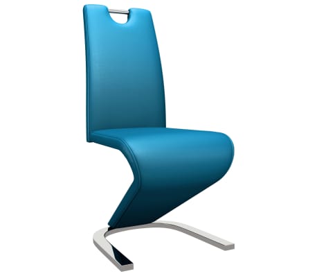 vidaXL Jídelní židle s cik-cak designem 4 ks modré umělá kůže
