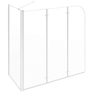 Sprchový kout 120 x 69 x 130 cm tvrzené sklo průhledný - obrázek 4