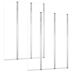 vidaXL vanni&uuml;mbrised, 2 tk, 104 x 130 cm karastatud klaasist, l&auml;bipaistev