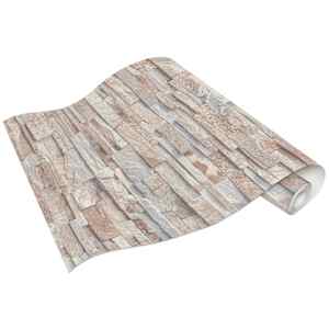 vidaXL Neaustinių tapetų rulonai, 4vnt., rudi ir pilki, 0,53x10m, plytų dizainas