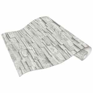 vidaXL Neaustinių tapetų rulonai, 2vnt., šviesiai pilki, 0,53x10m, plytų dizainas