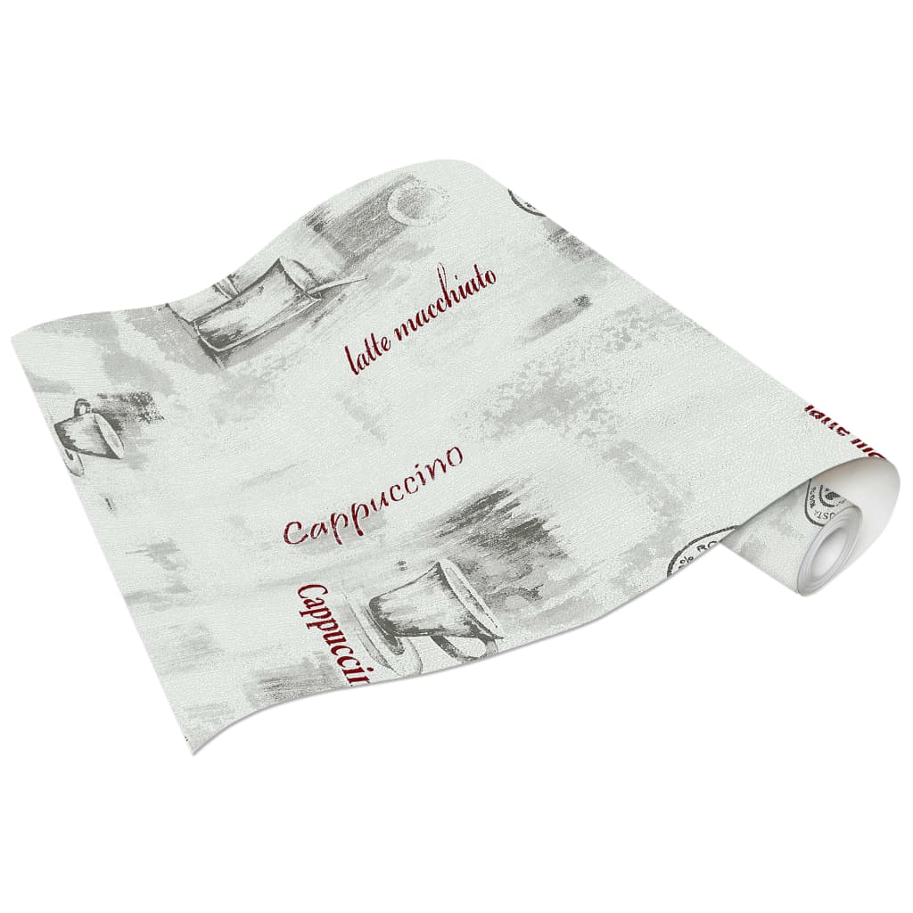 

vidaXL 2 st Vliesbehangrollen koffie 0,53x10 m wit