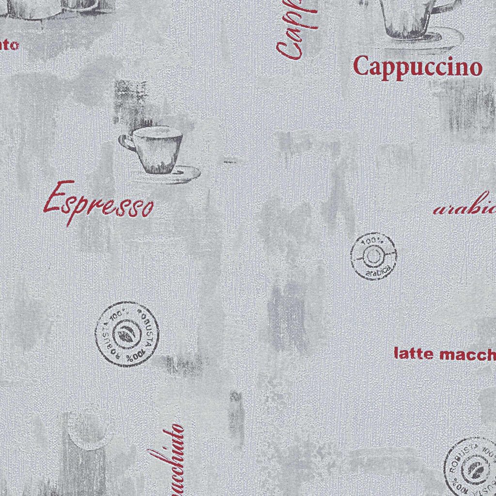 4 db fehér kávé mintás nem szőtt tapétatekercs 0,53 x 10 m 