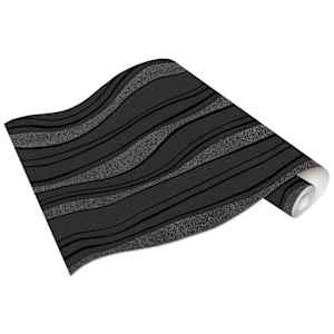 vidaXL Neaustinių tapetų rulonai, 4vnt., juodi, 0,53x10m, su bangomis