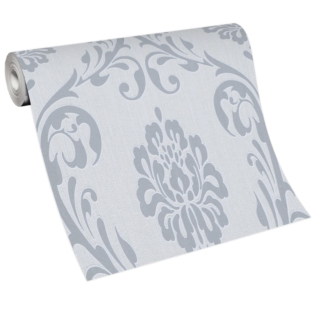 

vidaXL 2 st Vliesbehangrollen ornament 0,53x10 m wit