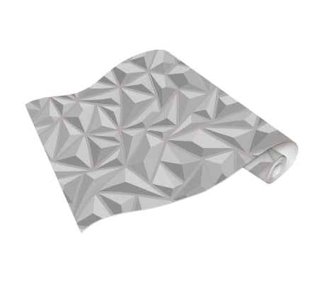 vidaXL 4 бр ролки нетъкани тапети, бели, 0,53x10 м, геометрични фигури